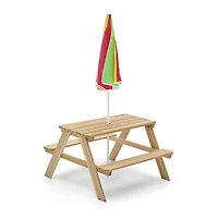 Plum Wooden Picnic Table with Parasol