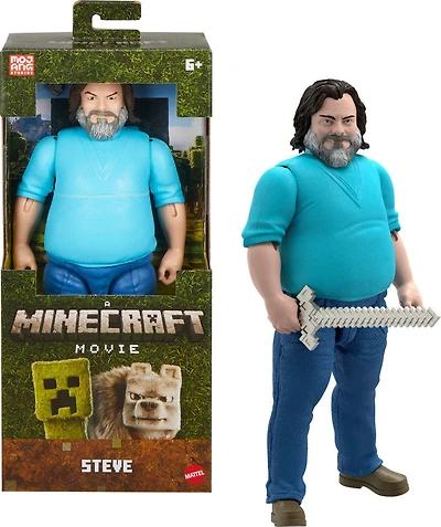 Minecraft-Figurine articulée Steve-taille de 30cm et inspirée du film