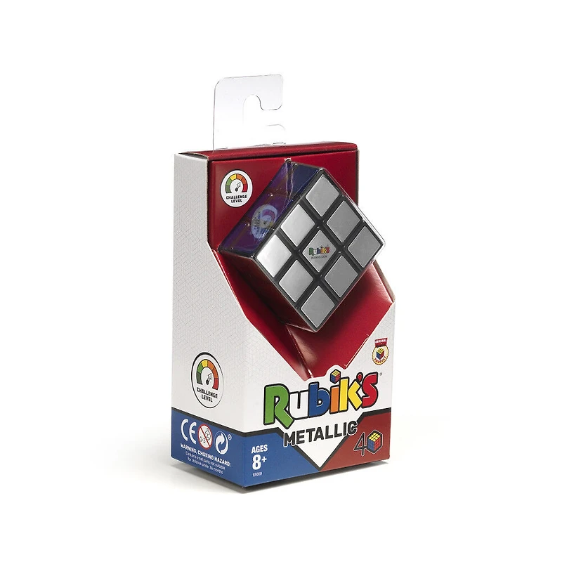 Rubik's Metallic 40th Anniversary Cube, 3x3 Cube with a Twist, Classic Problem-Solving Puzzle Toy