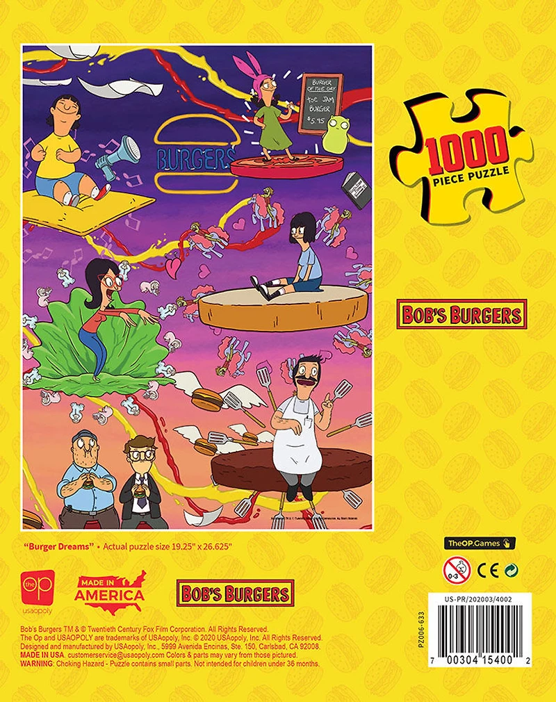 Bob's Burgers "Burger Dreams" 1000 Piece Puzzle