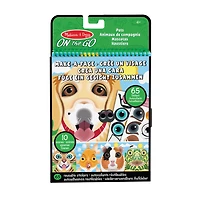 Melissa & Doug On the Go Make-a-Face réutilisable Pad Pad Travel Toy Activity Book - animaux de compagnie (10 scènes, 65 autocollants s'accrochent)