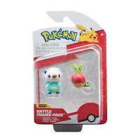 Ensemble de 2 figurines de combat Pokémon - Verpom et Moustillon (Applin & Oshawott)