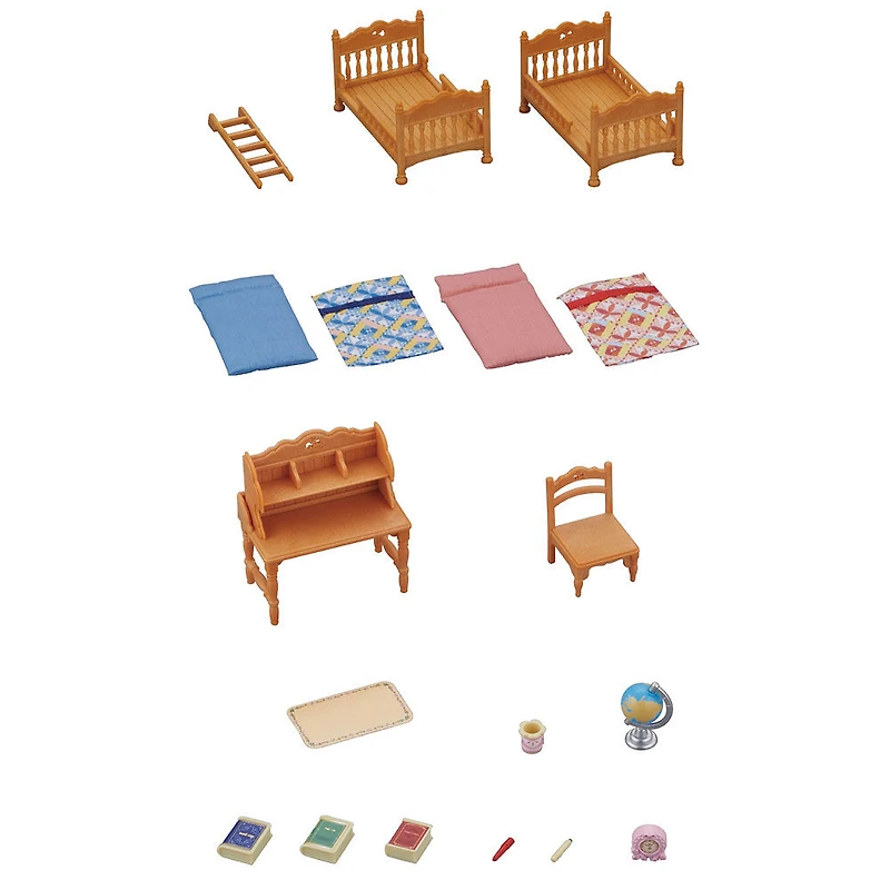 Chambre d'enfant Calico Critters, ensemble de meubles et d'accessoires pour maison de poupée