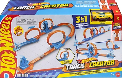Hot Wheels-Coffret Triple Looping avec véhicule à l'échelle 1/64