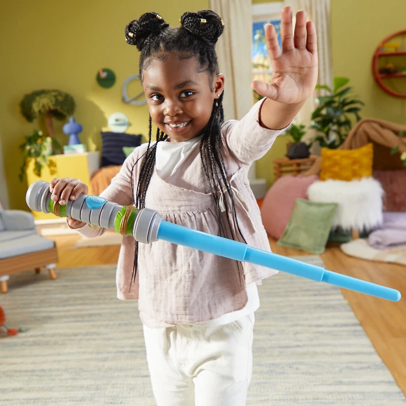 Star Wars Young Jedi Adventures, sabre laser à lame extensible bleue de Nubs, jouets Star Wars pour enfants d'âge préscolaire
