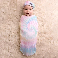 Cocoon and Hat Set, Pink Tie-Dyed