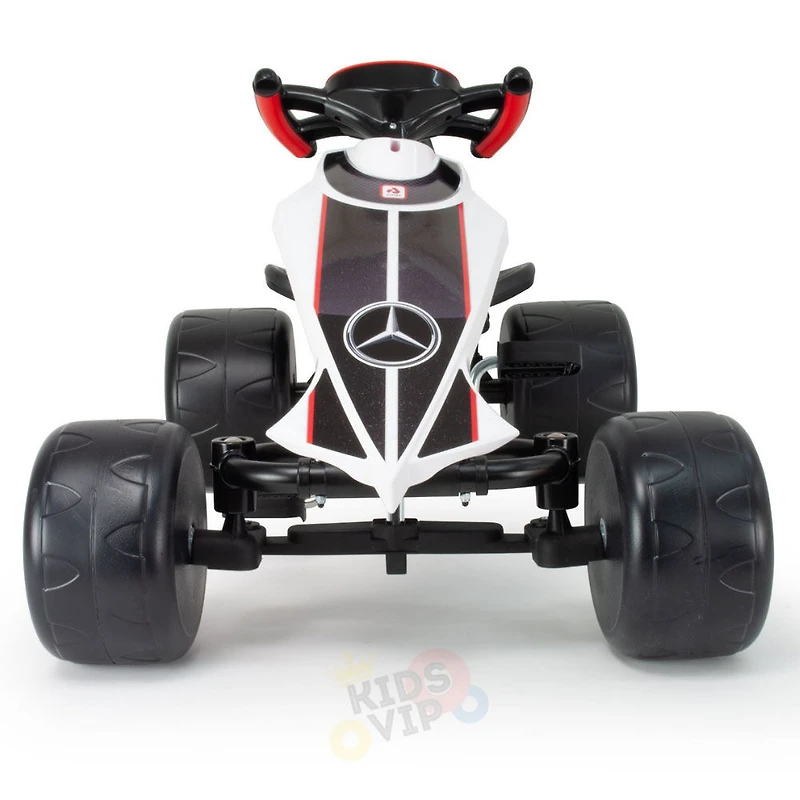 KidsVip Enfants et Tout-Petits Mercedes kart à pédales avec sièges réglables  - Blanc - Édition anglaise - Notre exclusivité