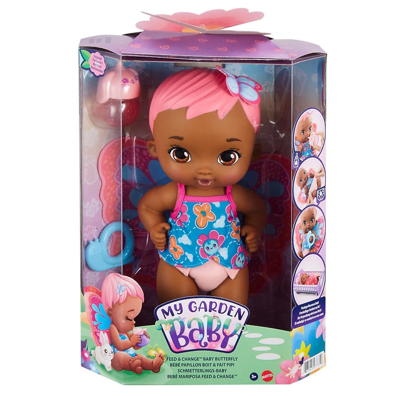 My Garden Baby - Bébé Papillon Corail Boit et Fait Pipi - Notre exclusivité