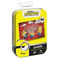 Minions, The Rise of Gru , Puzzle de 48 pièces Despicable Me, produit officiel jaune du film avec boîte en métal