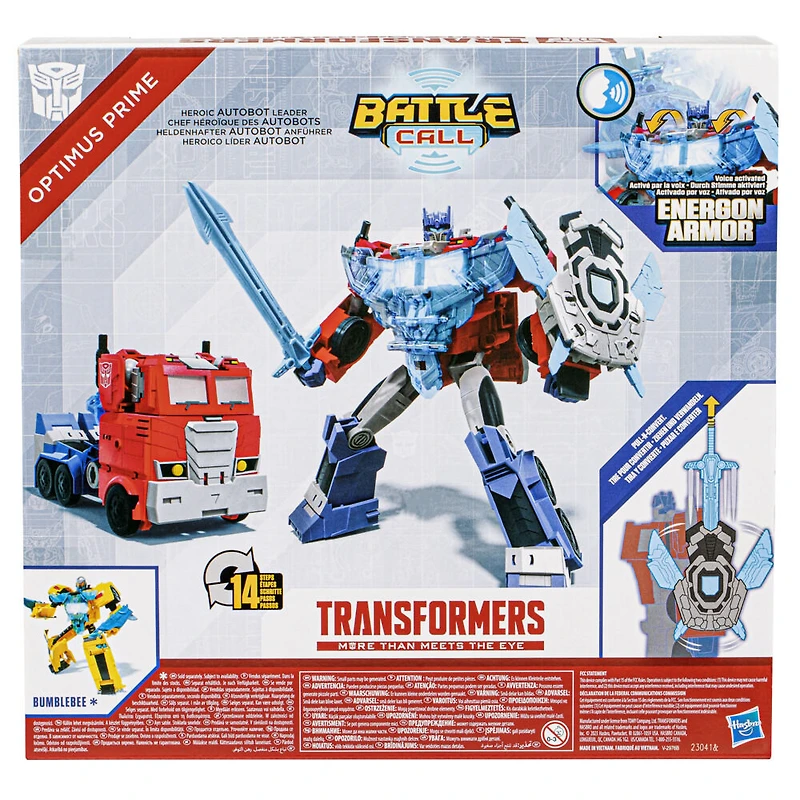 Transformers Battle Call Officer, figurine Optimus Prime à conversion classe Officier de 25 cm, jouets pour enfants, à partir de 6 ans