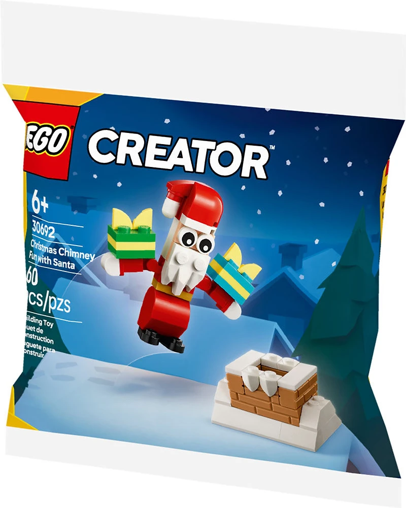LEGO Creator Christmas Chimney Fun with Santa - Festive Holiday Stocking Stuffer for Kids, Ages 6
