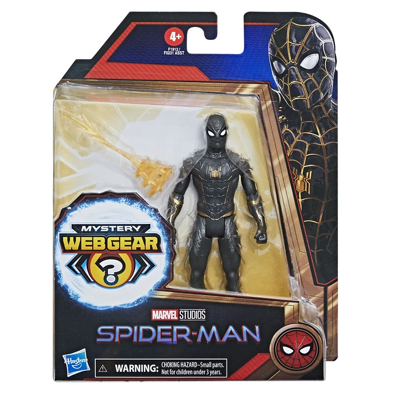 Marvel Spider-Man Mystery Web Gear, figurine Spider-Man noir