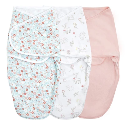 Aden + Anais Fairy Tale Flower 3 pack  Wrap Swaddle 4-6 Months