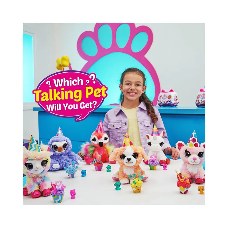 Animalerie Surprise de Pets Alive - Animaux de compagnie jouets surprises et interactifs avec voix et répétition électronique