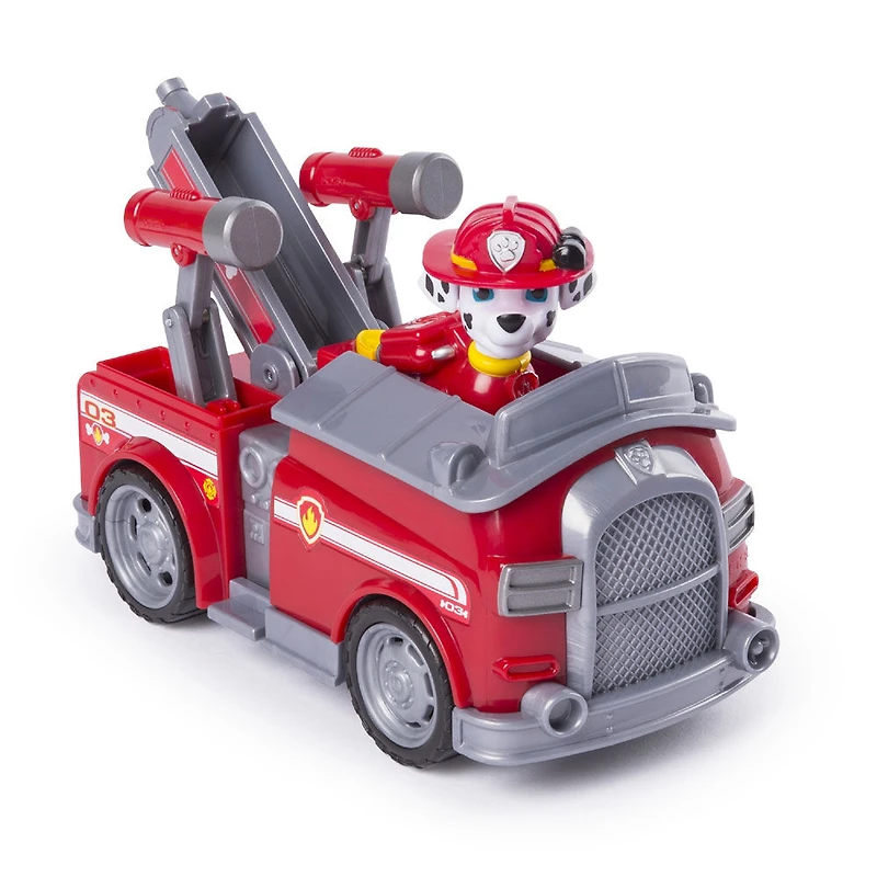 PAW Patrol - Camion de pompier transformable de Marcus avec canons à eau déployables