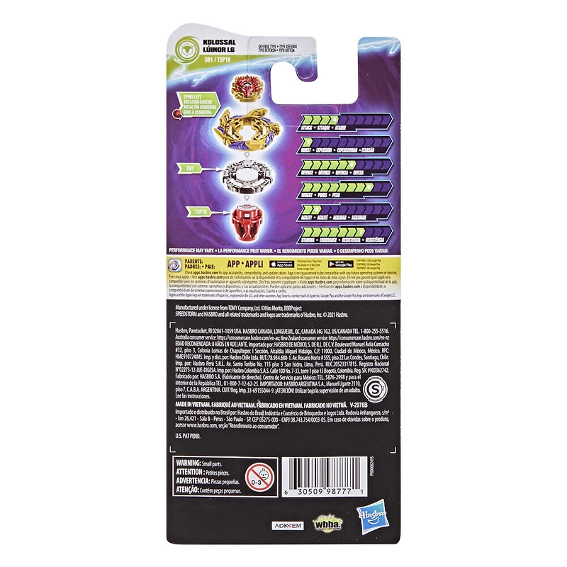 Beyblade Burst Surge, pack individuel Toupie de compétition Speedstorm Kolossal Luinor L6