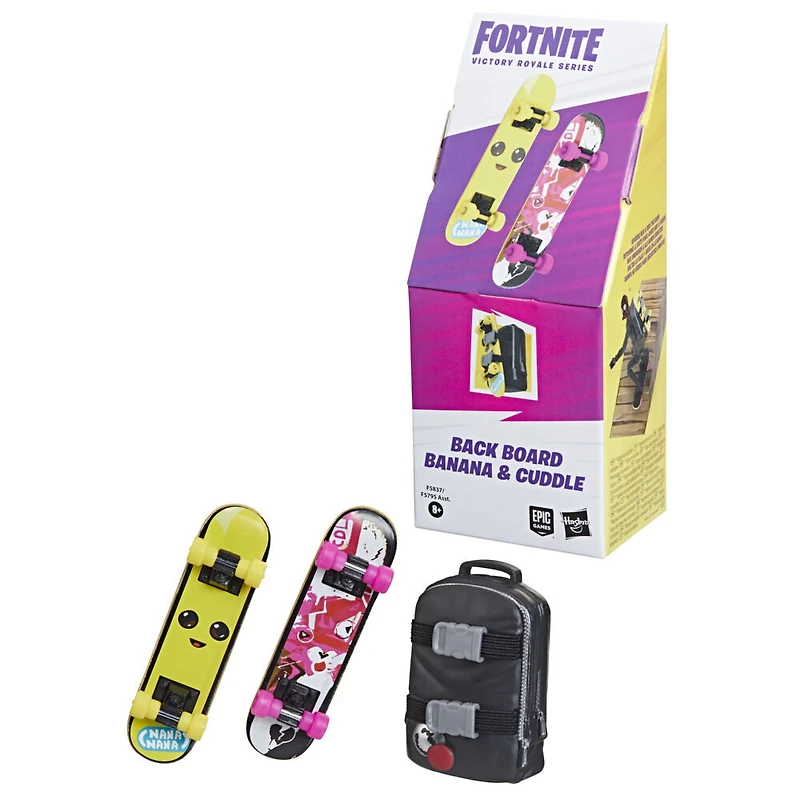 Hasbro Fortnite Victory Royale Series, planches Banane et Câlins, pack de planches de skate à collectionner