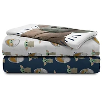 Star Wars: Le Mandalorien 'L'Enfant' Ensemble de Draps 3-Pièces pour Lit 1 Place, 100% Polyester.