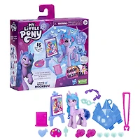 My Little Pony : Marquons les esprits, Izzy Moonbow Magie des marques de beauté, poney de 7,5 cm avec accessoires surprises