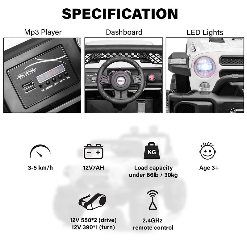 Voltz Toys Jeep avec télécommande