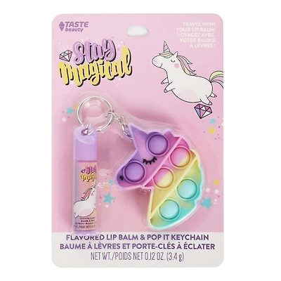 Baume à Lèvres avec Jeu Tactile Porte-Clés - Licorne