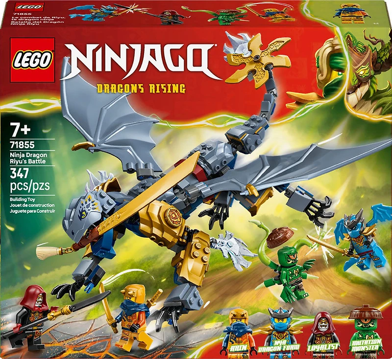 LEGO NINJAGO Le Combat de Riyu, le Dragon Ninja, Jouets de Ninja, Jouet de Construction avec 4 Figurines 71855