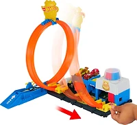 Hot Wheels City Super Police Station Playset with 1:64 Scale Police Toy Car & Adjustable Track Loop