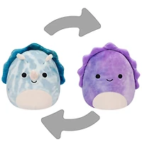 Squishmallows 5" Flip-A-Mallows - Delilah/Jérôme - Dino violet/Triceratops Tie-Dye bleu