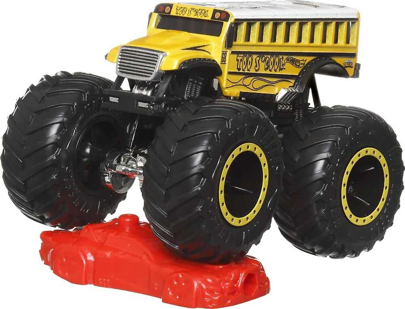 Assortiment de camions monstres ​en métal moulé sous pression Monster Trucks Hot Wheels à l'échelle 1:64 avec roues géantes  Les styles peuvent varier