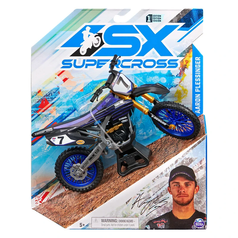 Supercross, Authentic Aaron Plessinger 1:10 Scale Collector Die-Cast Motorcycle Replica with Display Stand