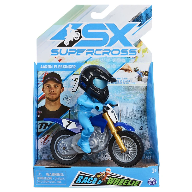 Supercross, Race and Wheelie Bike, Moto collector authentique de Aaron Plessinger, jouets pour enfants à l'échelle 1:18
