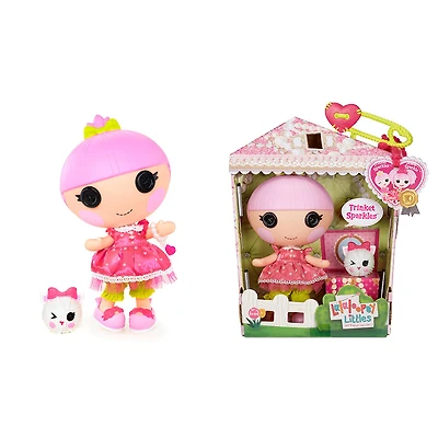 Lalaloopsy Littles Doll - Trinket Sparkles with Pet Yarn Ball Kitten, 7" princess doll