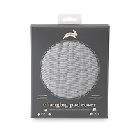 Housse de Matelas à Langer en Mousseline de Coton Red Rover - Grey Micro Stripe - Notre exclusivité