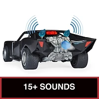 DC Comics, Batman Batmobile avec figurine Batman de 10 cm, effets sonores et lumineux, Pièce à collectionner du film Batman