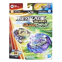 Beyblade Burst QuadDrive, Pack de 2 toupies de compétition Wrath Fafnir F7 et Berserk Linwyrm L7