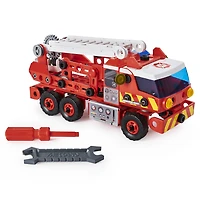 Meccano Junior, Kit de construction STEAM, Camion de pompiers avec effets sonores et lumineux