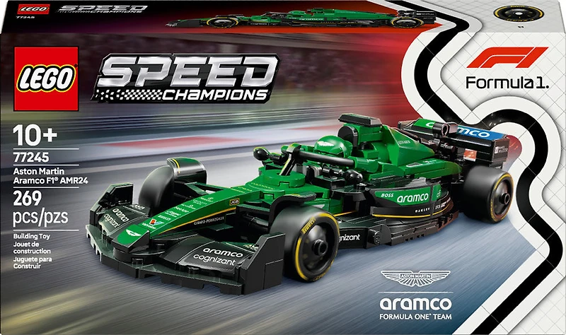 LEGO Speed Champions Aston Martin Aramco F1 AMR24 Race Car Vehicle Set and Driving Kit 77245