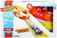 Coffret Piste divisée Track Builder Hot Wheels, sections de piste