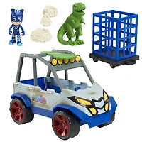 PJ Masks Dino Trouble Off Roader Rescue Vehicle, Includes Dinosaur and Catboy Figures - English Edition