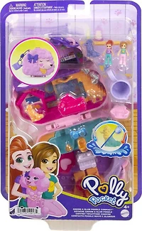 Polly Pocket Dolls and Playset, Animal Toys Groom & Glam Poodle Compact Playset