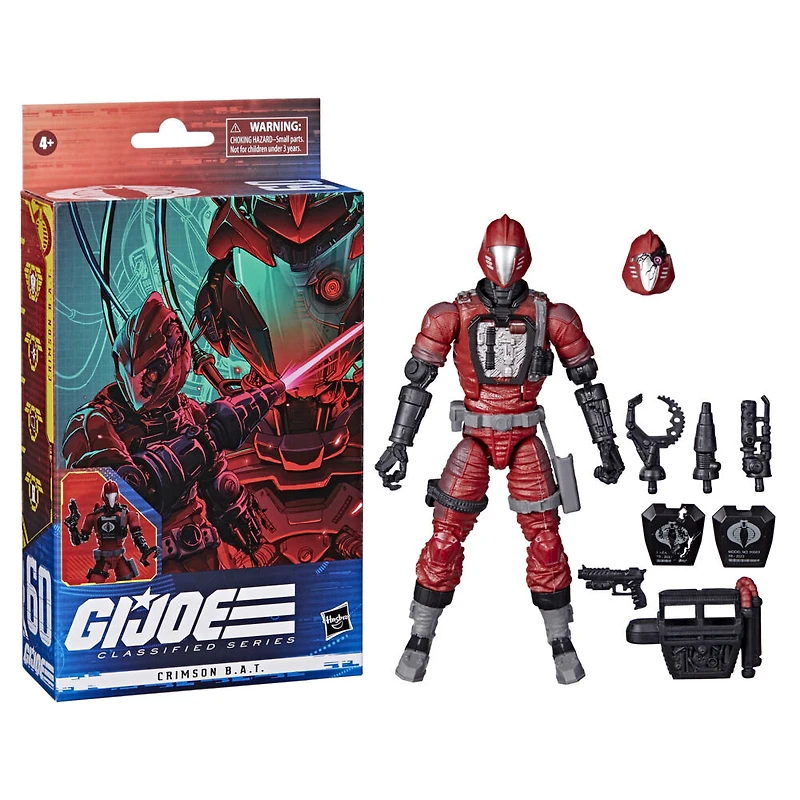 G.I. Joe Classified Series, figurine CRIMSON B.A.T. 60 de collection avec accessoires multiples, emballage spécial