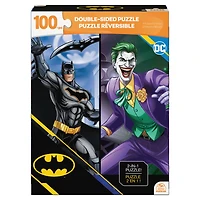 Batman, Puzzle 2 en 1 double face de 100 pièces, Joker, DC Comics, films d'action, puzzles pour enfants, jouets Batman