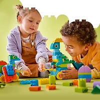 LEGO DUPLO Ma ville Les Dinosaures sur Roues 3en1, Jouet d'Apprentissage par le Jeu pour Tout-Petits avec 6 Figurines 10451