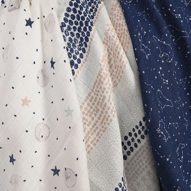 Baby's First by Nemcor 3 Pack Cotton Muslin Receiving Blankets