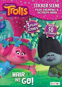 Trolls 24 Page Sticker Scene Plus Colouring & Activity Book
