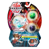Bakugan, Starter Pack 3 personnages, Haos Nillious, Créatures transformables à collectionner.