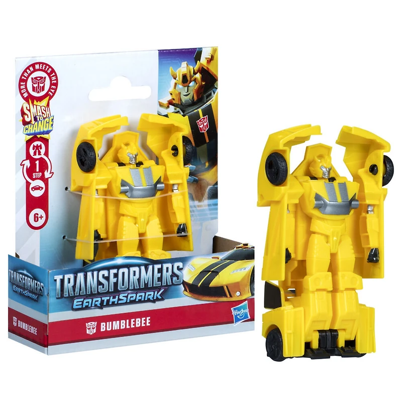 Transformers EarthSpark 1-Step Smash Changers Bumblebee Action Figure