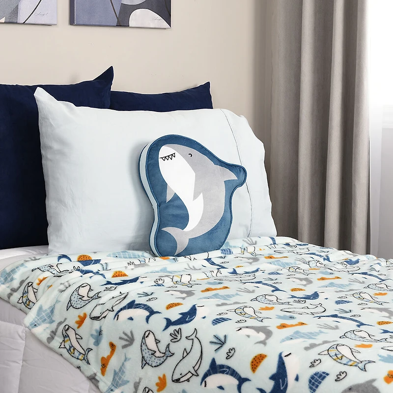 Shark Plush Throw and Pillow Set