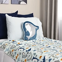 Shark Plush Throw and Pillow Set