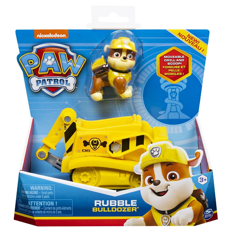  PAW Patrol, Bulldozer de Ruben avec figurine à collectionner